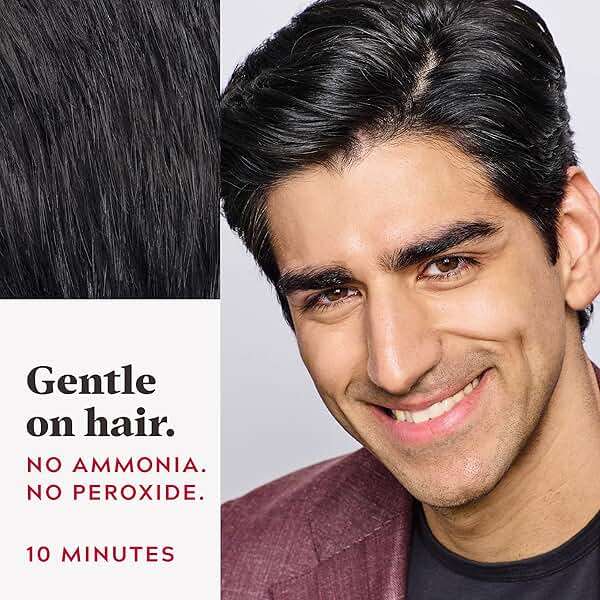 Just For Men Easy Comb-In Color (Formerly Autostop), Gray Hair Coloring for Men with Comb Applicator Included, Easy No Mix Application - Real Black, A-55 (Packaging May Vary) - Image 3