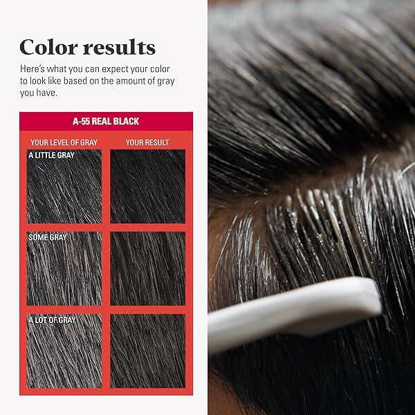Just For Men Easy Comb-In Color (Formerly Autostop), Gray Hair Coloring for Men with Comb Applicator Included, Easy No Mix Application - Real Black, A-55 (Packaging May Vary) - Image 5
