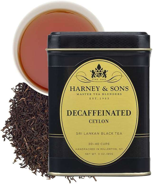 Harney & Sons Fine Teas Decaf Ceylon Black Tea Tin, 3oz Loose Leaf - Image 1