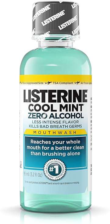 Listerine Antiseptic Zero Cavity Mouthwash, Clean Mint, 3.2 Ounce (Pack of 24) - Image 1