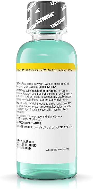 Listerine Antiseptic Zero Cavity Mouthwash, Clean Mint, 3.2 Ounce (Pack of 24) - Image 4