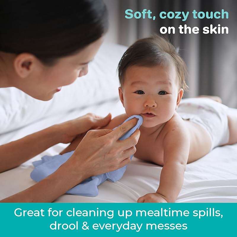 Spasilk Washcloth Wipes Set for Newborn Boys and Girls, Soft Terry Washcloth Set, Pack of 10, Blue - Image 7