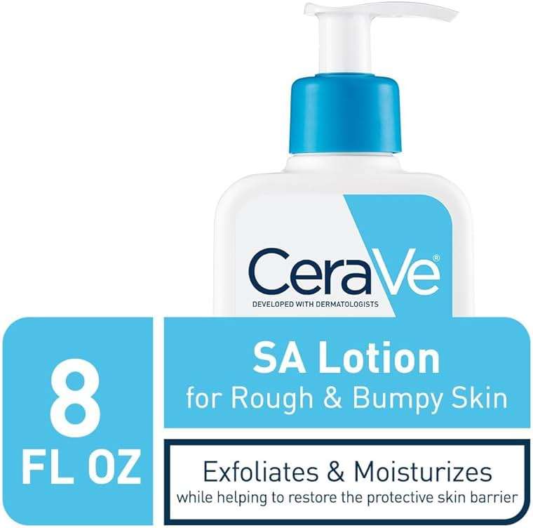 CeraVe SA Lotion for Rough & Bumpy Skin, Vitamin D, Hyaluronic Acid, Lactic Acid & Salicylic Acid Lotion, Fragrance Free & Allergy Tested, 8 Ounce - Image 3