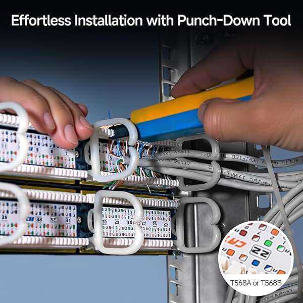 Cable Matters [UL Listed] 48 Port Patch Panel Rackmount or Wall Mount 19-Inch, 2U Cat6 Network Patch Panel for 10 Gigabit Ethernet, 110 or Krone Impact Tools Compatible - Image 4