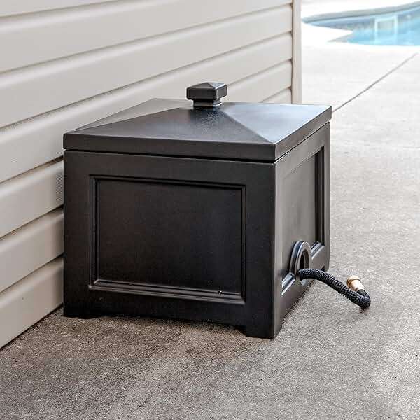 Mayne Fairfield Garden Hose Bin - Black - 17in L x 17in W x 18in H - Holds up to 100 ft. of standard garden hose (5858-B) - Image 2