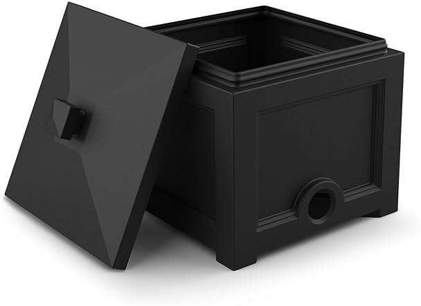 Mayne Fairfield Garden Hose Bin - Black - 17in L x 17in W x 18in H - Holds up to 100 ft. of standard garden hose (5858-B) - Image 8