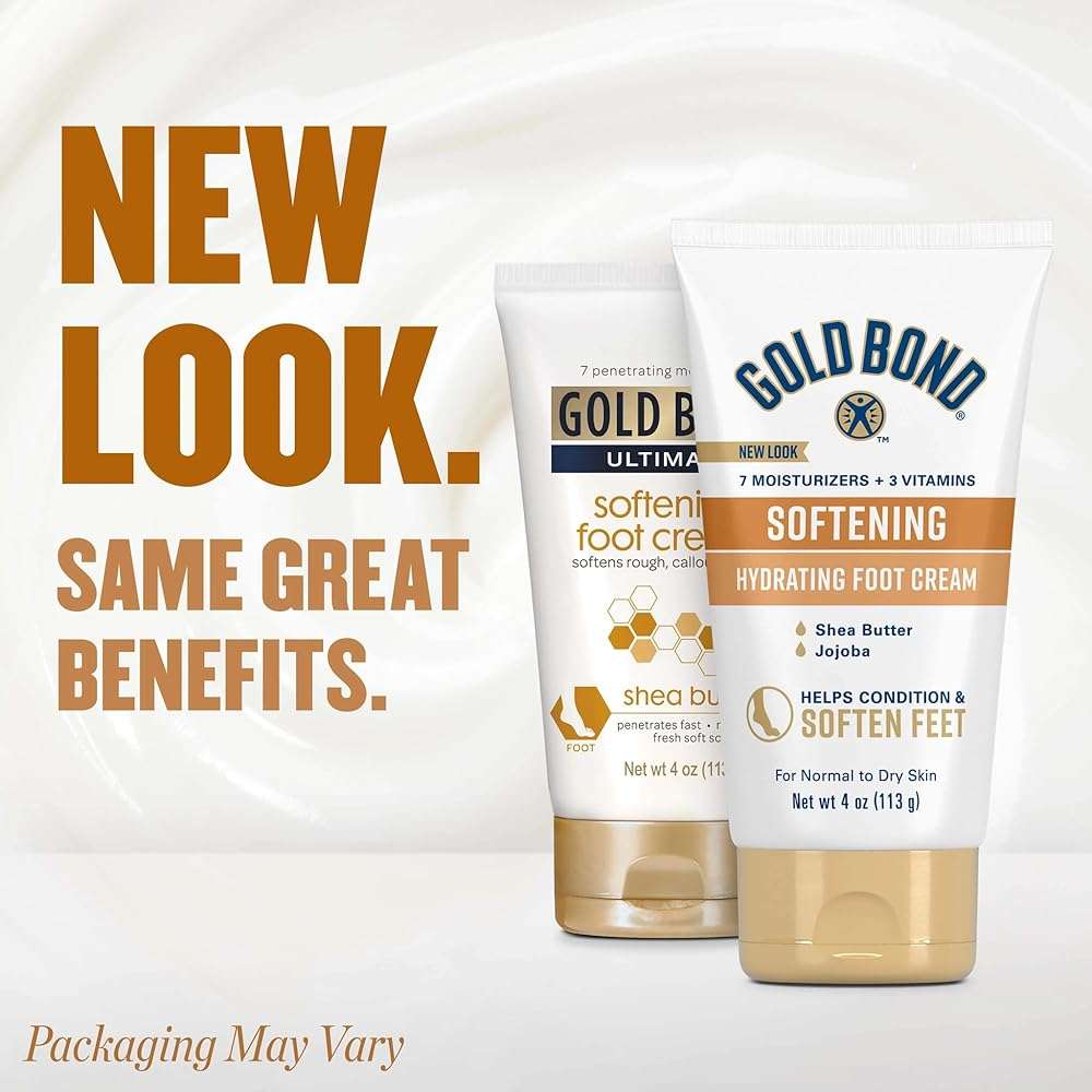 Gold Bond Softening Foot Cream, 4 oz., Foot Lotion with Shea Butter to Soften Rough & Dry Feet - Image 2
