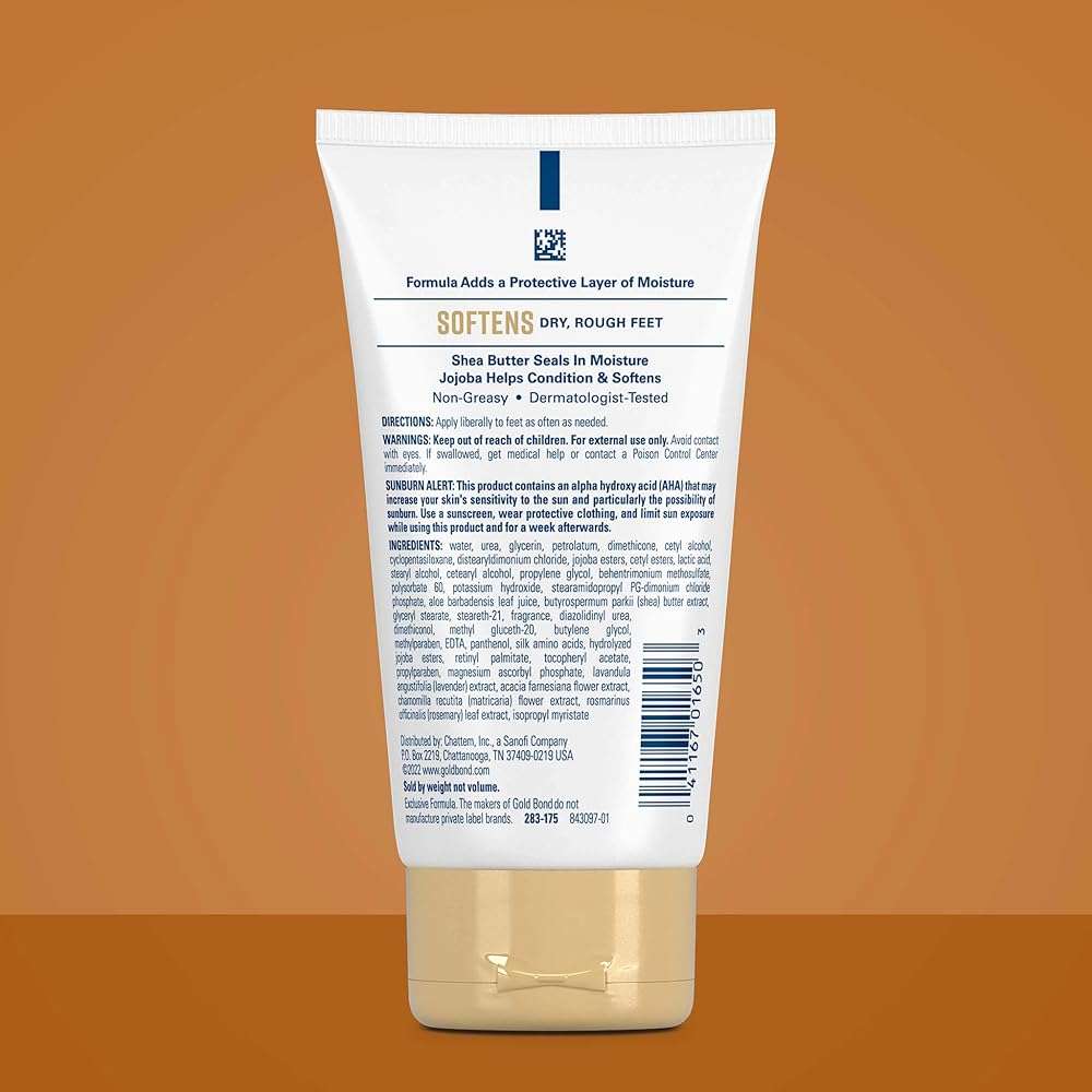Gold Bond Softening Foot Cream, 4 oz., Foot Lotion with Shea Butter to Soften Rough & Dry Feet - Image 3