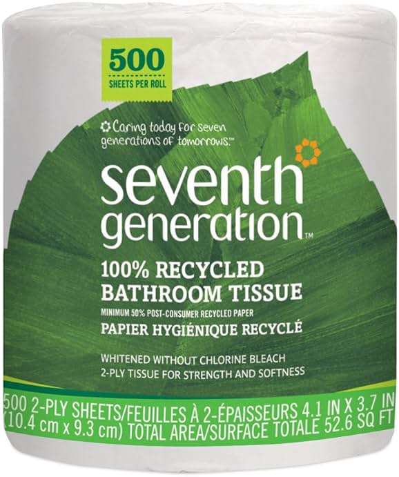 Seventh Generation White Toilet Paper 2-ply 100% Recycled Paper, 500 sheets, Pack of 60 - Image 2