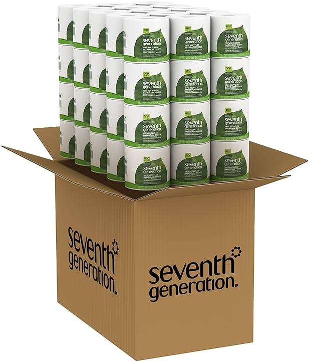 Seventh Generation White Toilet Paper 2-ply 100% Recycled Paper, 500 sheets, Pack of 60 - Image 3
