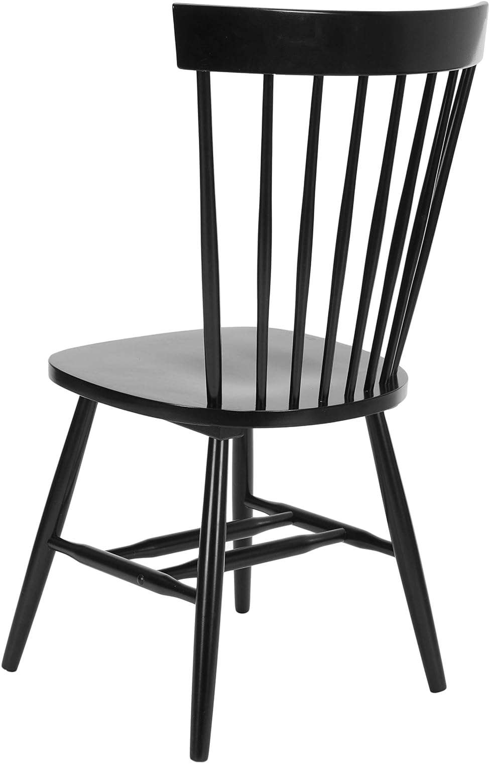 SAFAVIEH Furniture - Parker Spindle Dining Chair Set of 2 - Black - Solid Wood - Classic Windsor Design - Ideal for Dining Room, Kitchen, 17.3" Seat Height (AMH8500B-SET2) - Image 12