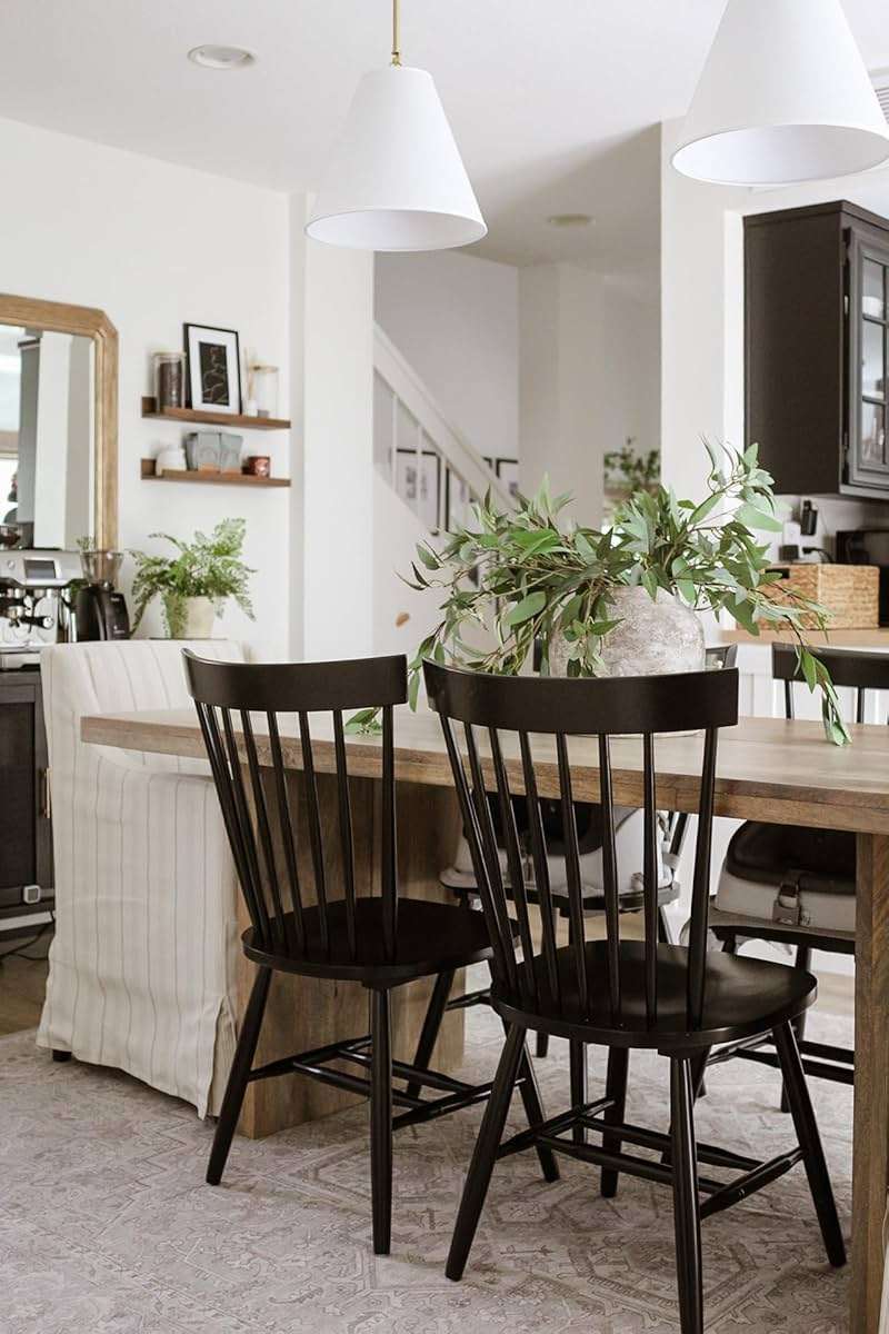 SAFAVIEH Furniture - Parker Spindle Dining Chair Set of 2 - Black - Solid Wood - Classic Windsor Design - Ideal for Dining Room, Kitchen, 17.3" Seat Height (AMH8500B-SET2) - Image 10