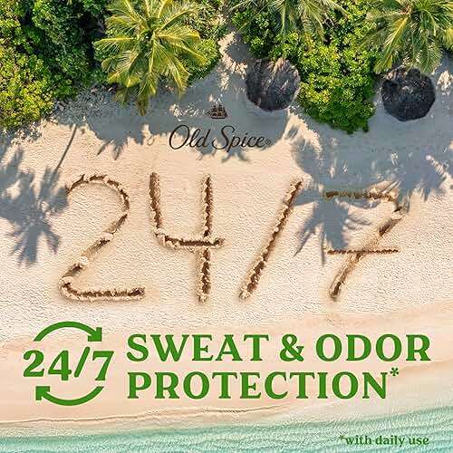 Old Spice Dry Feel Antiperspirant Deodorant for Men, 24/7 Freshness, 24/7 Sweat & Odor Protection, Gentle on Skin with Skin Conditioners, Fiji with Palm Tree + Coconut Scent, 2.6 oz (Pack of 2) - Image 5