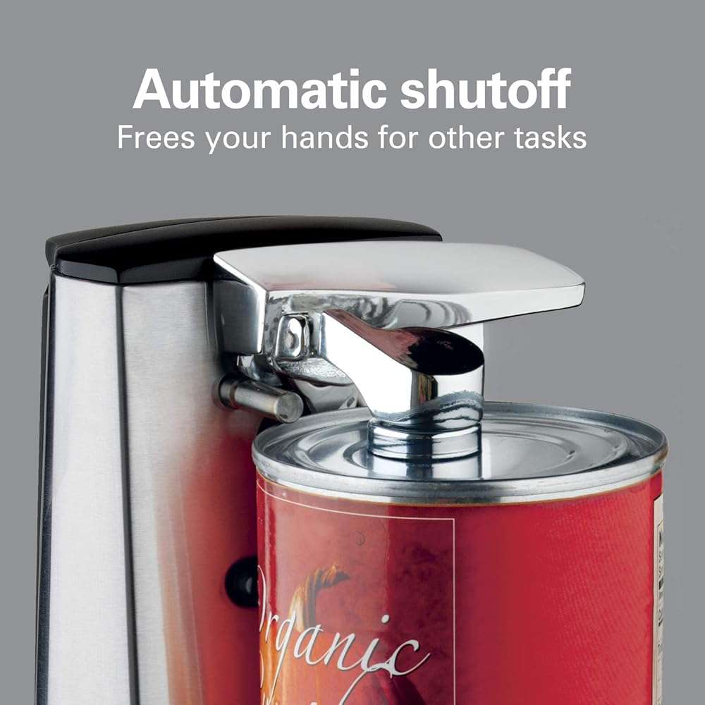 Hamilton Beach Extra-Tall Electric Automatic Can Opener with Easy-Clean Detachable Cutting Lever, Cord Storage, Knife Sharpener, Brushed Stainless Steel (76700) - Image 5