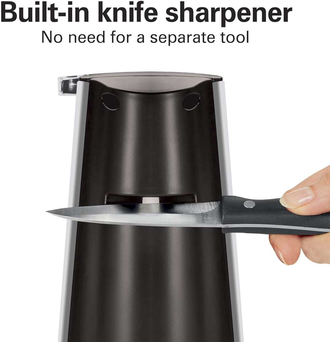 Hamilton Beach Extra-Tall Electric Automatic Can Opener with Easy-Clean Detachable Cutting Lever, Cord Storage, Knife Sharpener, Brushed Stainless Steel (76700) - Image 6