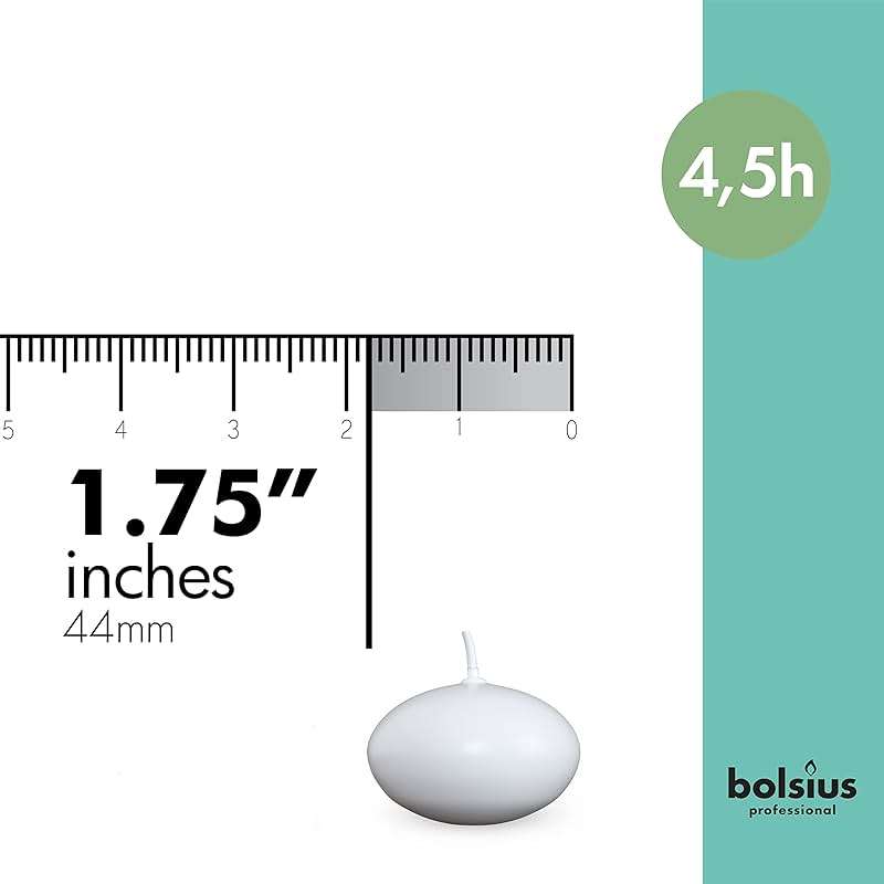 Bolsius White Floating Candles 1.75 Inch, 20 Pack Candle Set – 4,5 Hours Burn Time – Premium European Quality – Smokeless & Dripless Smooth Flame – 100% Cotton Wick – Beach, Wedding, & Party Accessory - Image 3