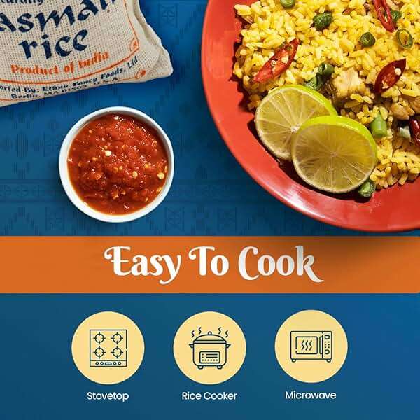 Bombay Market White Basmati Rice - Aromatic & Nutty Flavor Basmati Rice - Long Grain Rice Basmati (4 Pound Bag) - Image 4