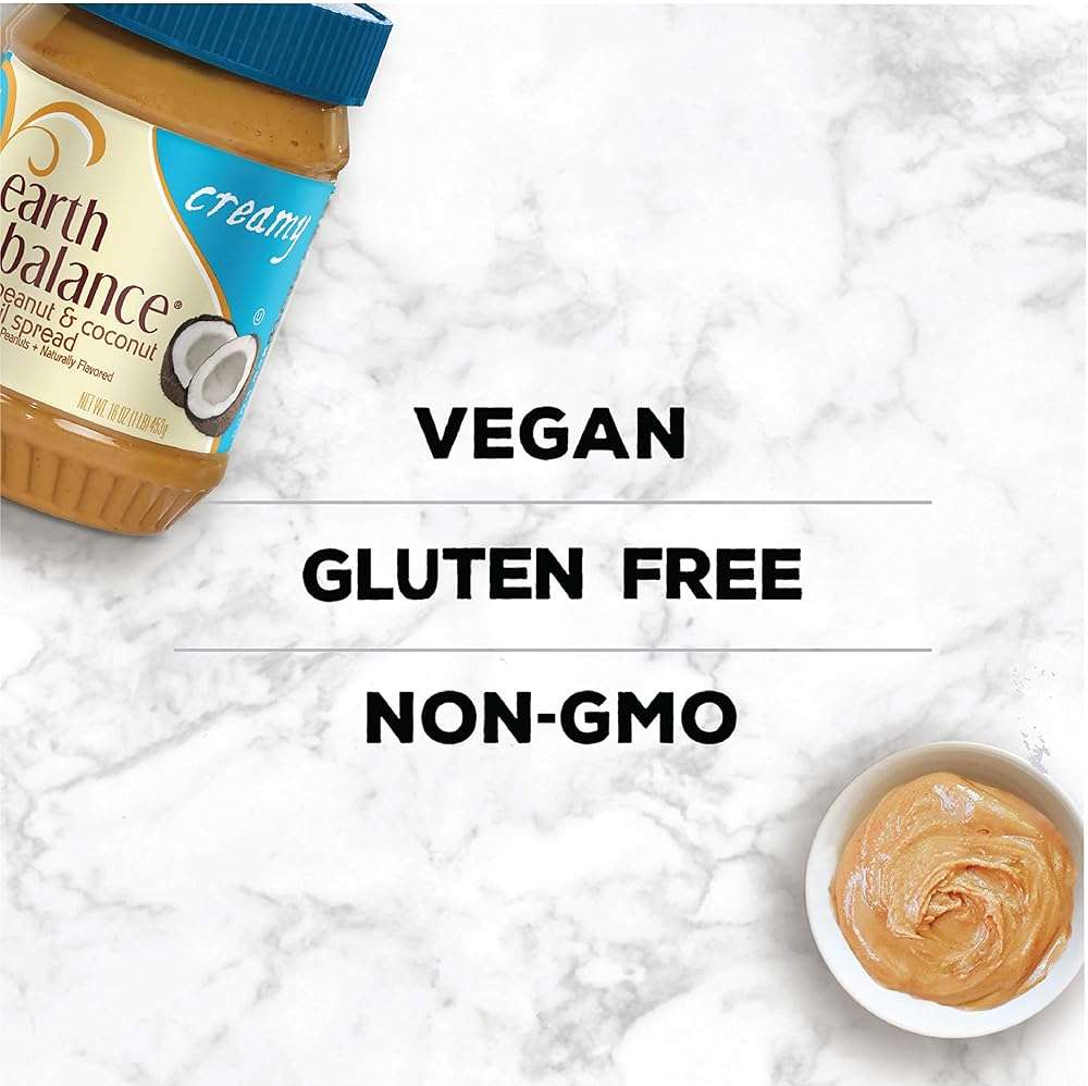Earth Balance Creamy Peanut and Coconut Oil Spread, Vegan and Gluten Free, 16 oz. - Image 5