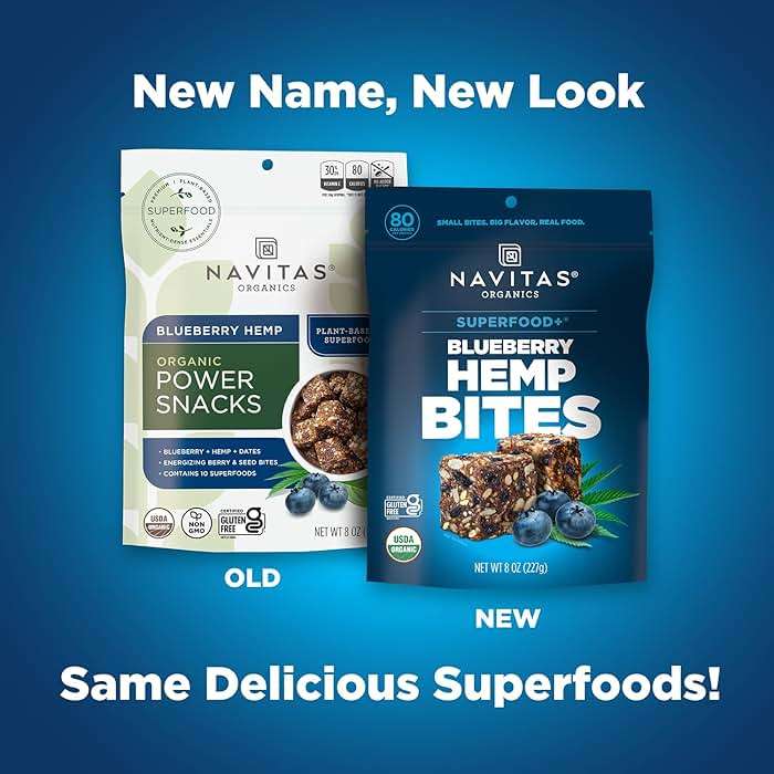 Navitas Organics Superfood Power Snacks, Blueberry Hemp, 8oz. Bag, 11 Servings - Organic, Non-GMO, Gluten-Free - Image 2