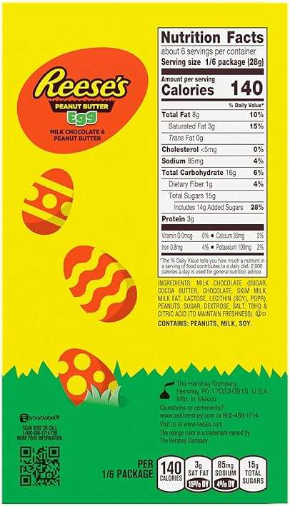 REESE'S Milk Chocolate Peanut Butter Egg, Easter Candy Gift Box, 6 oz - Image 2