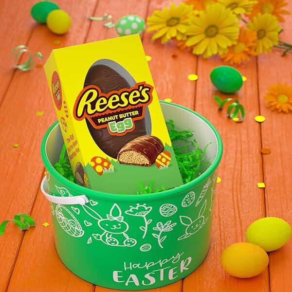 REESE'S Milk Chocolate Peanut Butter Egg, Easter Candy Gift Box, 6 oz - Image 7