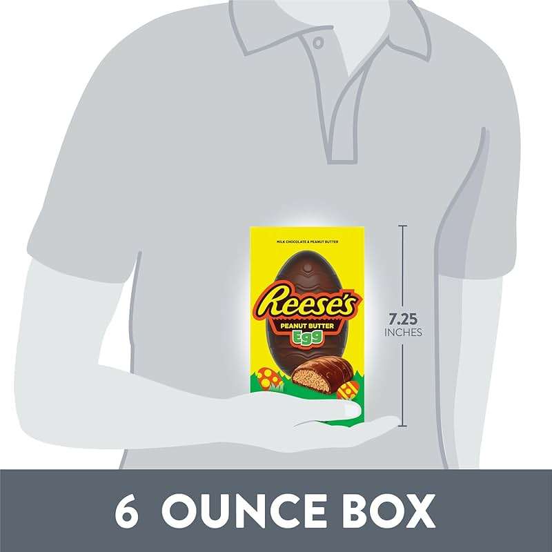 REESE'S Milk Chocolate Peanut Butter Egg, Easter Candy Gift Box, 6 oz - Image 8