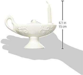 Prestige Medical Large Ceramic Florence Nightingale Graduation Lamp with Wax Candle (Color: Off-White) - Image 2