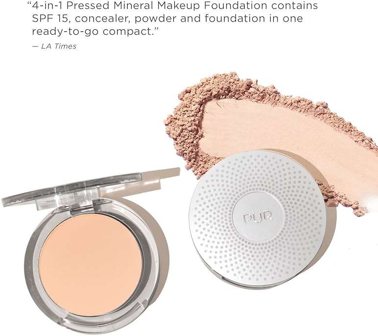 PÜR MINERALS 4-in-1 Pressed Mineral Makeup Powder Foundation with SPF 15 - Concealer & Finishing Compact Pressed Powder for Face - Buildable Medium to Full Coverage Foundation Powder - Image 10