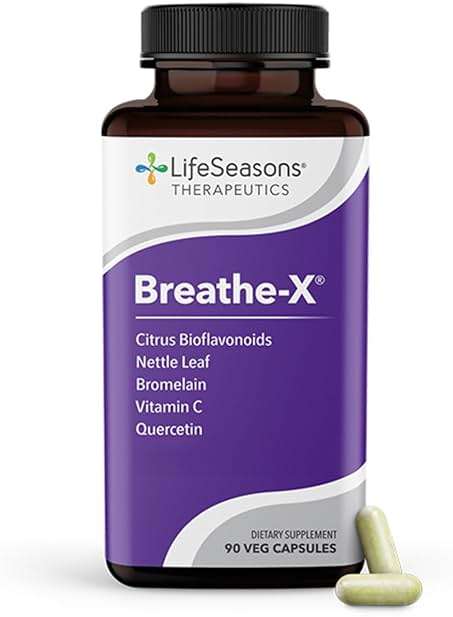 Breathe-X - Allergy & Sinus Relief Supplement - Supports Sinuses & Nasal Discomfort - Non-Drowsy & Fast-Acting - Quercetin, Bromelain, Citrus Bioflavonoids, Nettle Leaf & Vitamin C - 90 Capsules - Image 1