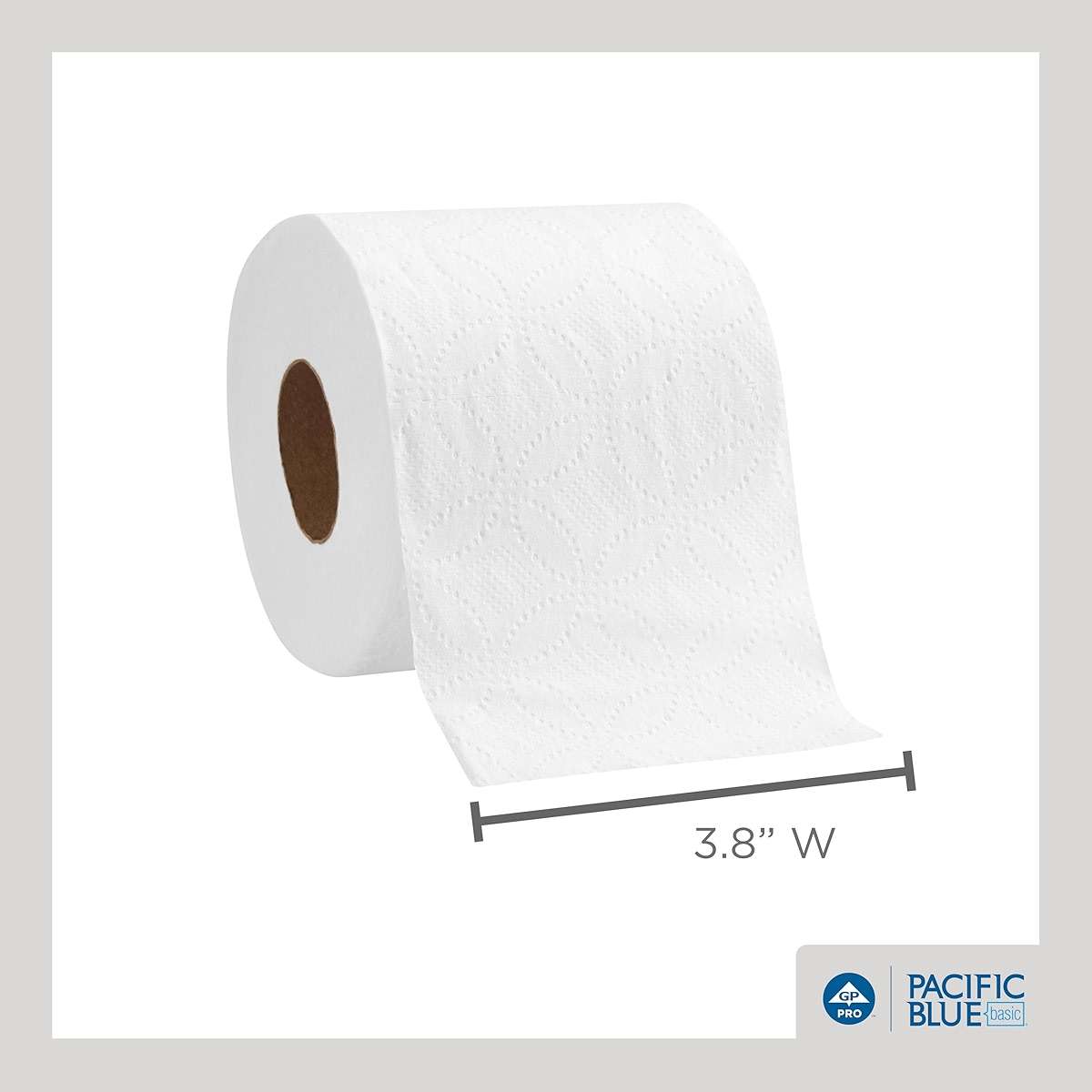 Pacific Blue Basic 1-Ply Embossed Toilet Paper (Previously Branded Envision), 19881/01, 550 Sheets Per Roll, 80 Rolls Per Case - Image 2