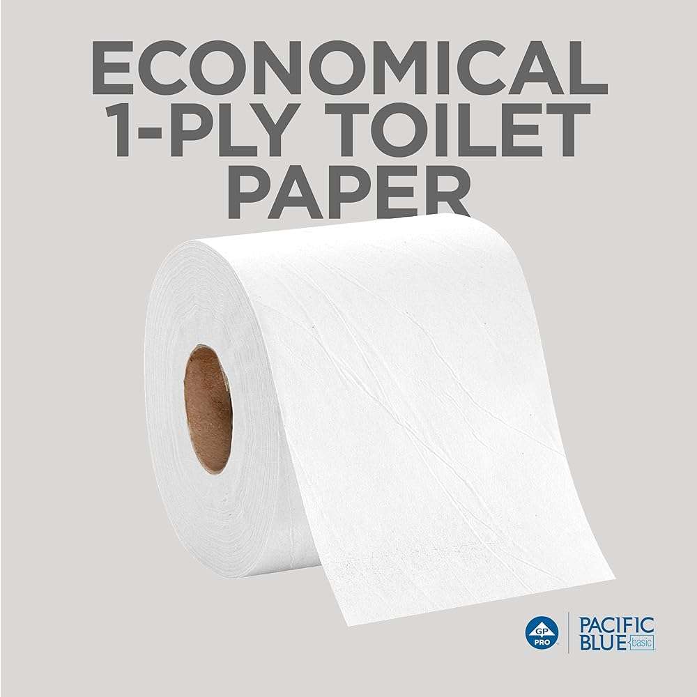 Pacific Blue Basic 1-Ply Embossed Toilet Paper (Previously Branded Envision), 19881/01, 550 Sheets Per Roll, 80 Rolls Per Case - Image 5
