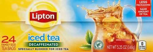 Lipton Decaf Black Iced Tea Bags, Family Size Zero Calories, 24 Total Tea Bags - Image 2