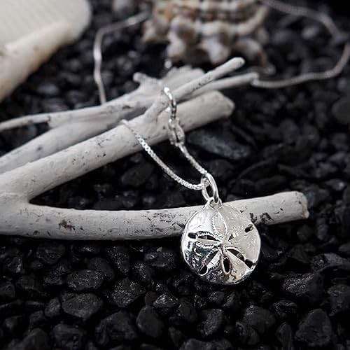 Hawaiian Silver Jewelry Pendant Necklace – 18 Inch Sand Dollars Pendant Charm – Premium Sterling Silver Craftsmanship – Modern and Elegant – Comfortable Women Jewelry Necklace - Image 5
