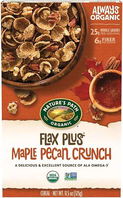 Nature's Path Organic Flax Plus Maple Pecan Crunch Cereal, 11.5 oz (Pack of 1), Non-GMO - Image 1
