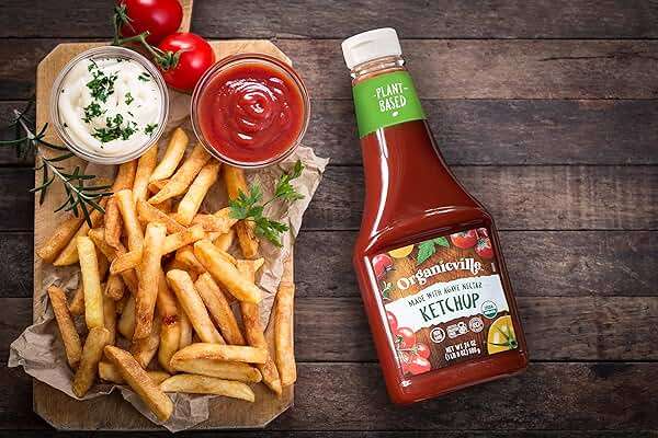 Organicville Organic Ketchup - Tomato Ketchup, Gluten Free, Non-GMO, Vegan, USDA Organic, Made with Agave Nectar, Plant-Based Ketchup, Squeeze Bottle - 24 Oz - Image 3