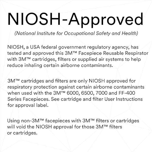 3M Full Facepiece Reusable Respirator 6800, NIOSH, Large Lens, ANSI High Impact Eye Protection, Silicone Face Seal, Four-Point Harness, Comfortable Fit, Painting, Dust, Chemicals, Medium - Image 3