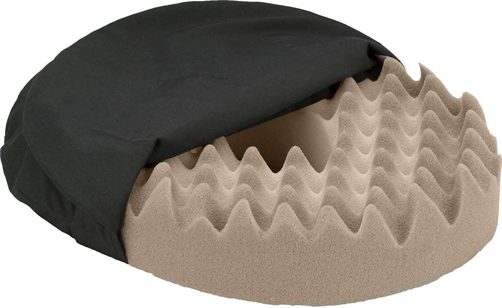 NOVA Medical Products Donut Pillow Seat Cushion with Convoluted “Egg Crate†Foam, Travel Ring Cushion, Removable & Washable Black Cover - Image 4