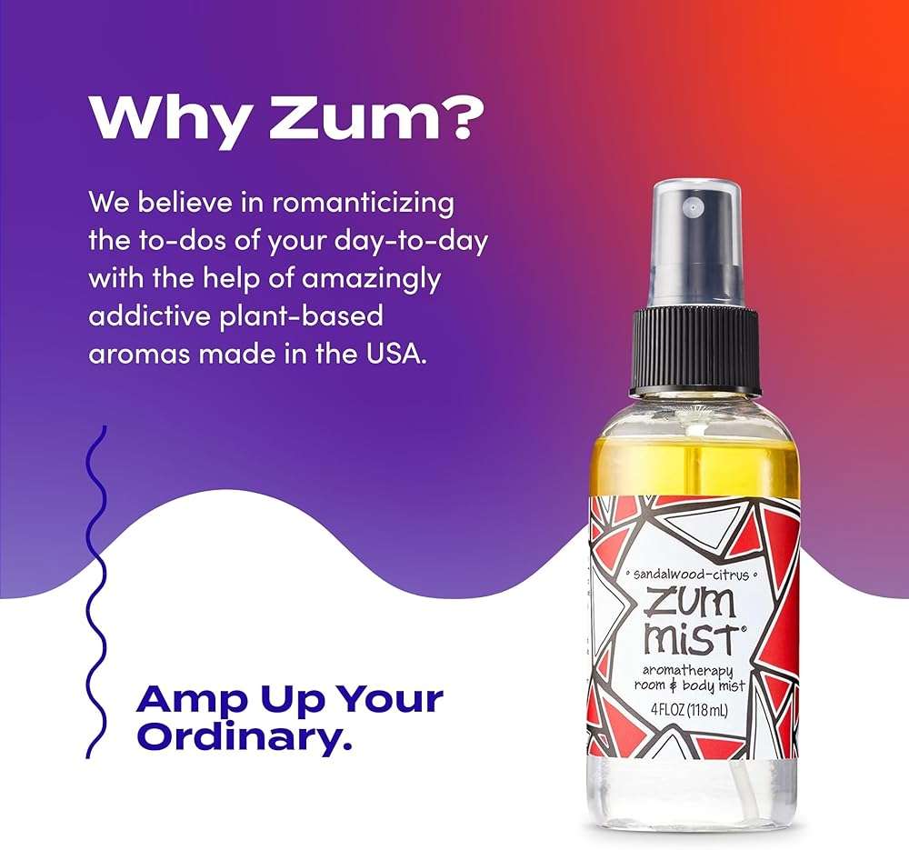 Indigo Wild Zum Mist Room & Body Spray - Aromatherapy Essential Oil Spray - Natural Body Mist & Room Spray - Sandalwood-Citrus Scent - 4 fl oz - Image 6