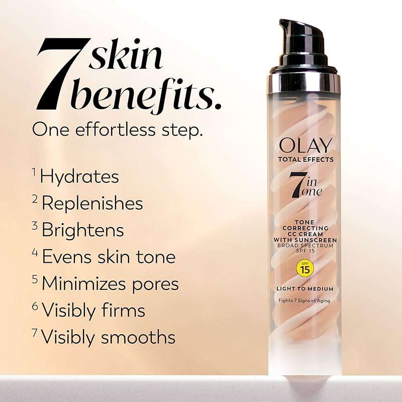 Olay Total Effects Tone Correcting Face Moisturizer with Sunscreen SPF 15, Light to Medium 1.7 Ounces - Image 3