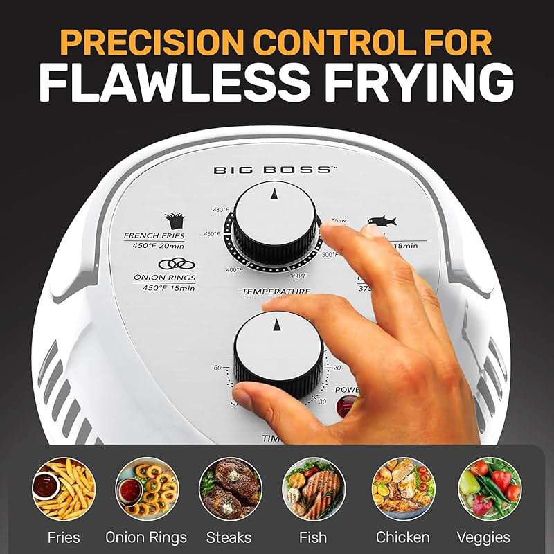 Granitestone 16Qt Large Glass Air Fryer Non Toxic – Family Sized Airfyrer Cooker with 3 Cooking Sections, Stainless Steel Racks, for French Fries, Chicken, No Preheat, Self Cleaning, Dishwasher Safe - Image 7