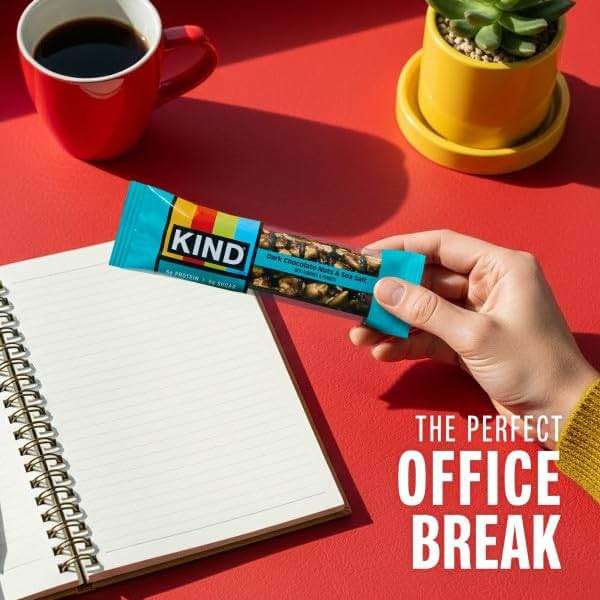 KIND Healthy Snacks Bars, Dark Chocolate Nuts & Sea Salt, Gluten Free, Low Sugar, High Fiber Snacks, 6g Protein, 12 Count - Image 5