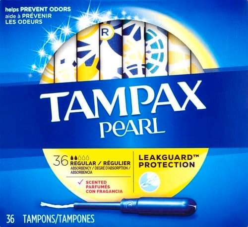 Tampax Pearl Tampons with Plastic Applicator, Regular Absorbency, Fresh Scent, 36 Count - Image 2