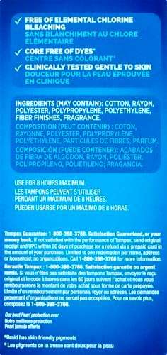 Tampax Pearl Tampons with Plastic Applicator, Regular Absorbency, Fresh Scent, 36 Count - Image 5