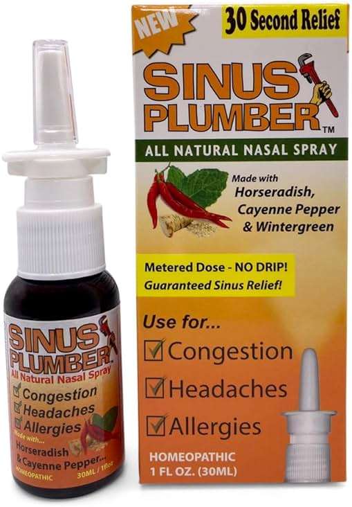 Sinus Plumber Pepper Nasal Spray – Natural Sinus & Allergy Support – Original Formula - 1 fl oz - Image 1
