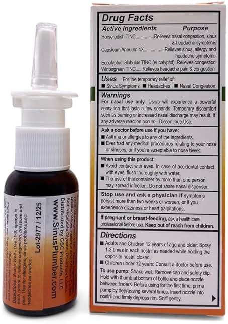 Sinus Plumber Pepper Nasal Spray – Natural Sinus & Allergy Support – Original Formula - 1 fl oz - Image 3