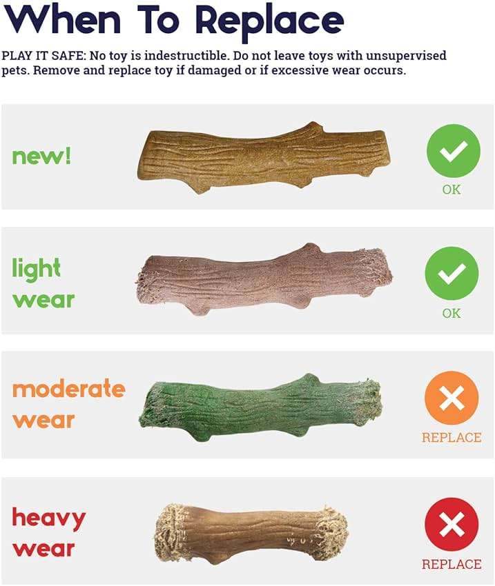 Pupstages Dogwood Dog Chew Toy, Made in the USA – Real-Wood Blend, Natural Flavor & Texture, Moderate Chewers, Large, 8" - Image 5