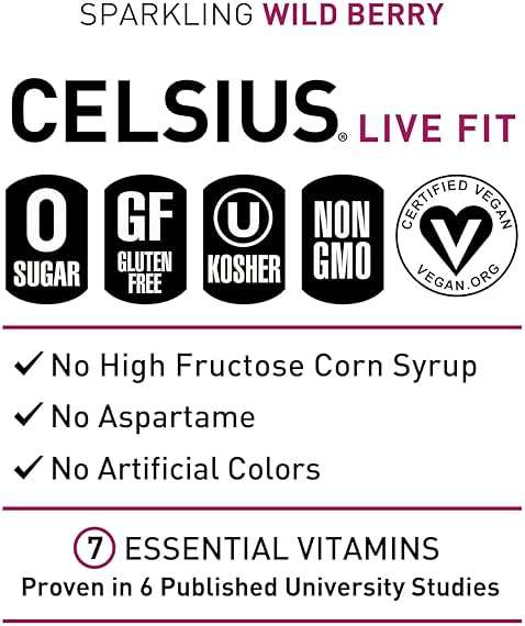 CELSIUS Sparkling Wild Berry, Sugar Free Energy Drink, 12 Fl Oz (Pack of 12) - Image 4