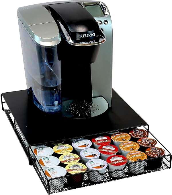 DecoBrothers K-Cup Holder Drawer for 36 Coffee Pods Storage, Black - Image 2