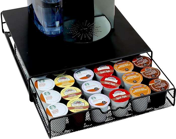 DecoBrothers K-Cup Holder Drawer for 36 Coffee Pods Storage, Black - Image 3