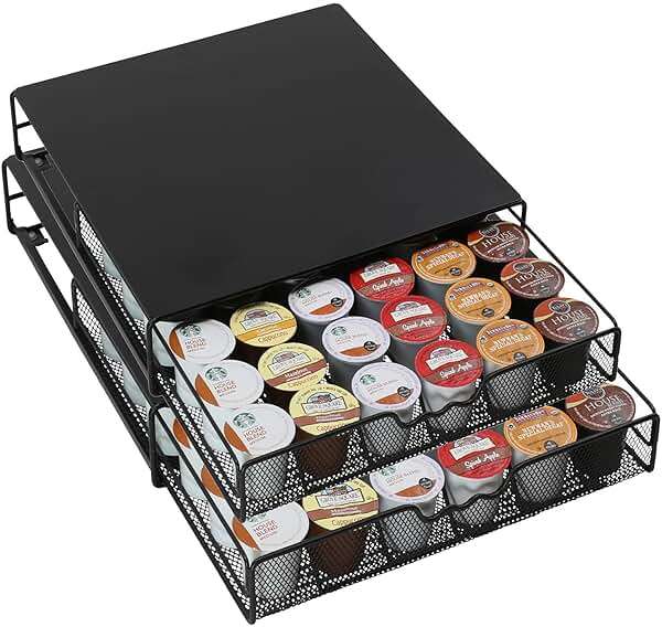 DecoBrothers K-Cup Holder Drawer for 36 Coffee Pods Storage, Black - Image 4